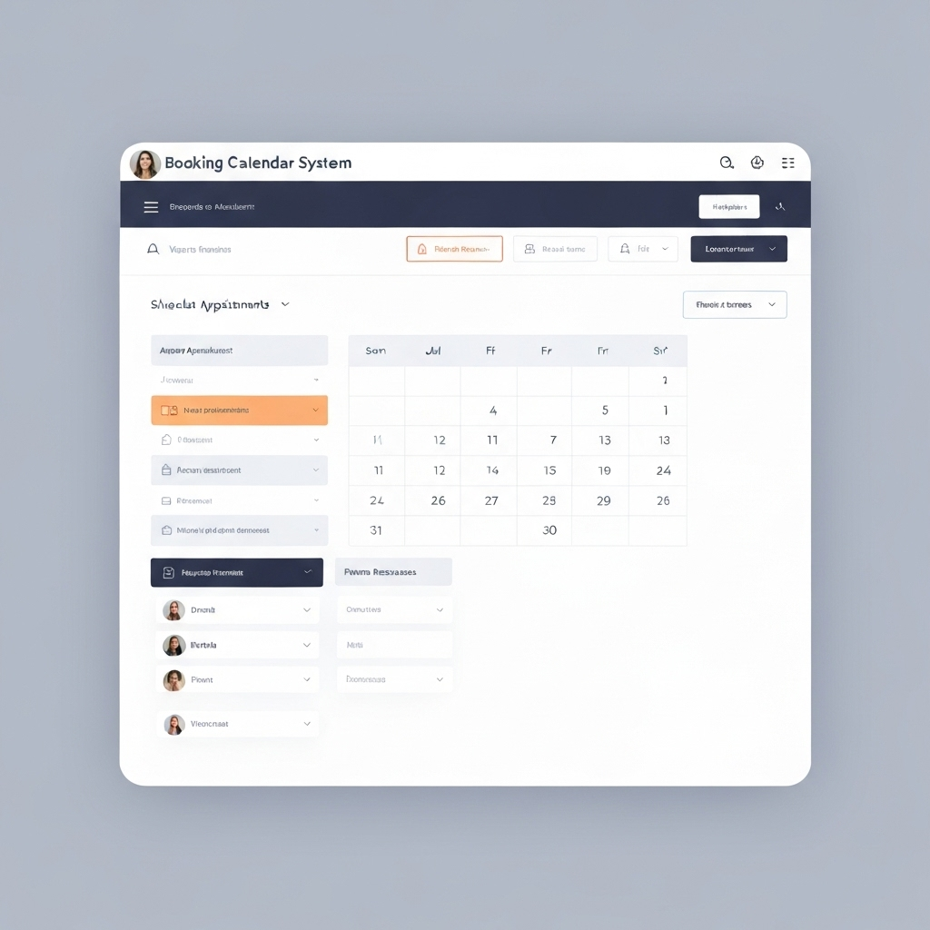 Booking system interface